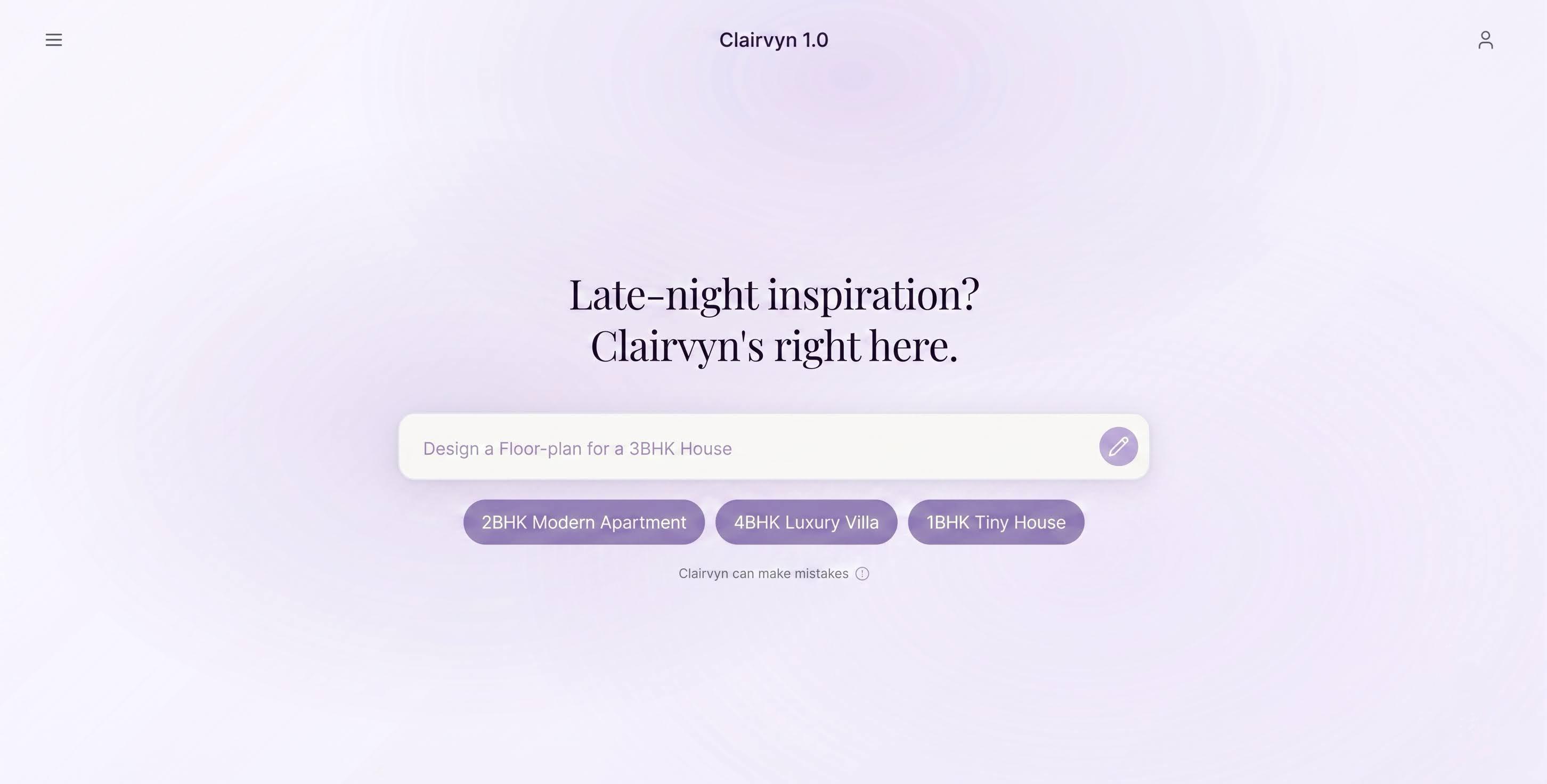 Clairvyn chat interface